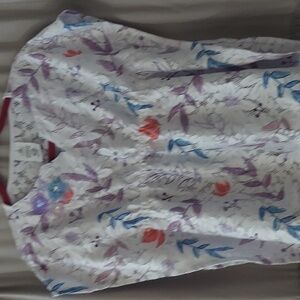 Disney Frozen  White Floral Sequin Lace bat wing beach Cover-Up Top 7/8